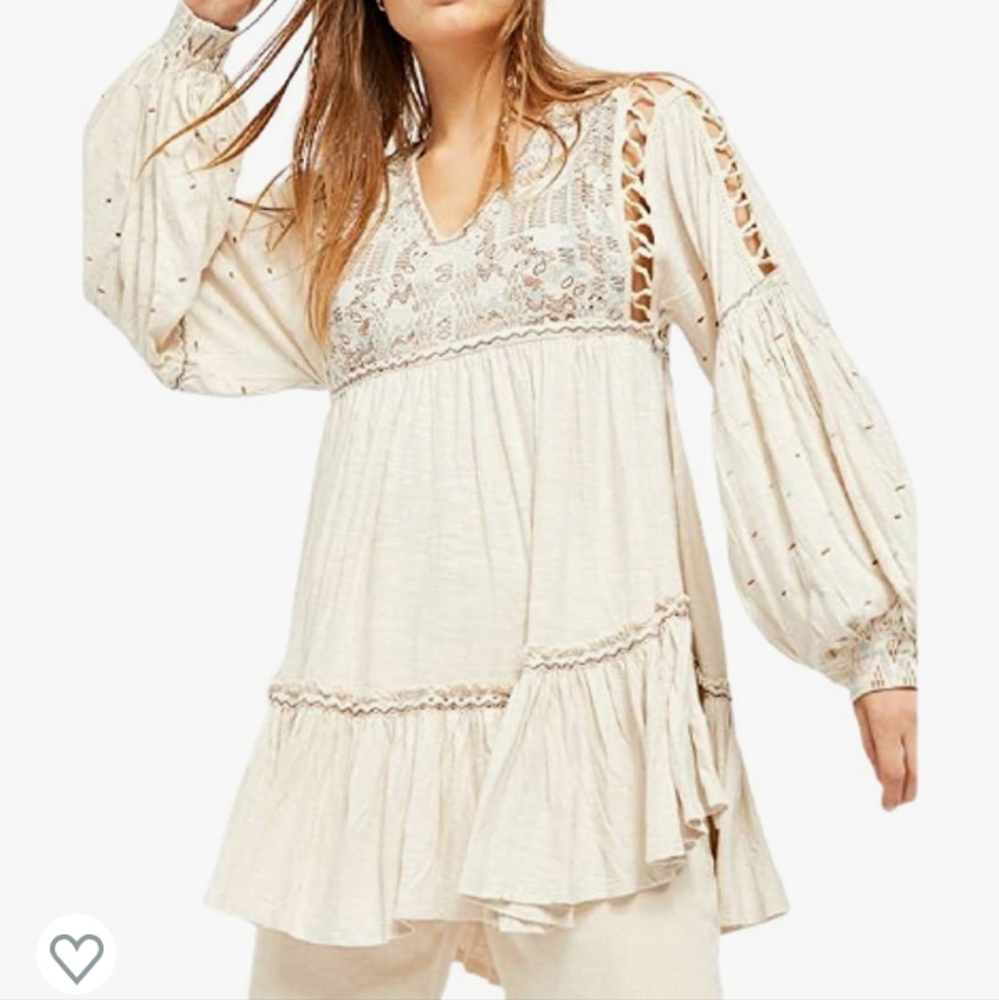 Free People Much Love Tunic Beige Small